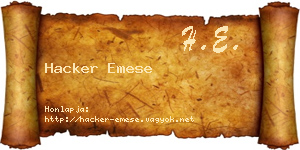 Hacker Emese névjegykártya